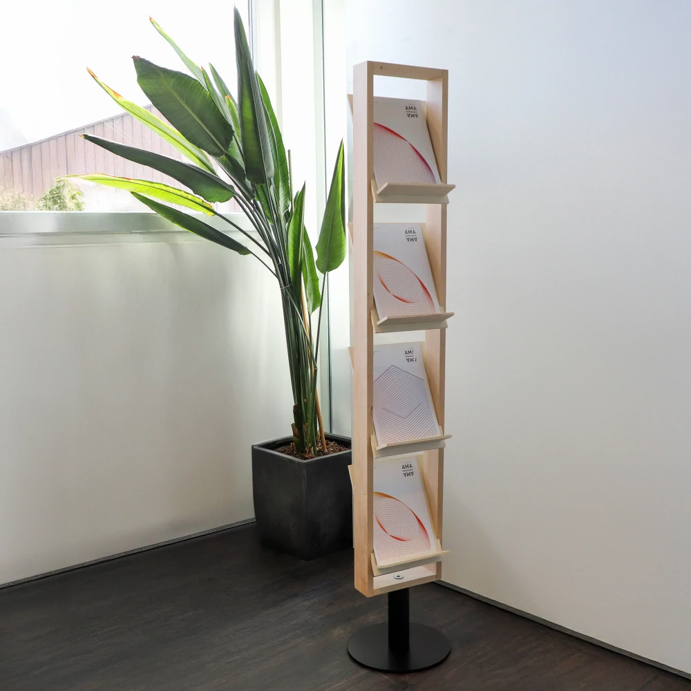 Stojan na brožury Compact Wood Stříbrná matná (AR)