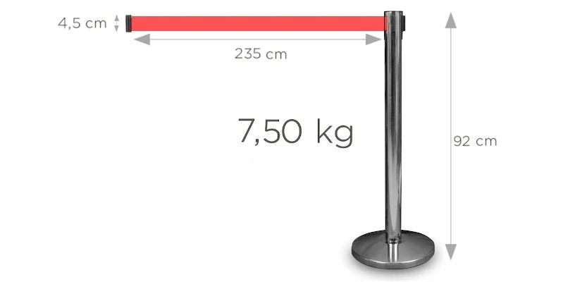 Vymezovací sloupek Premium chrom