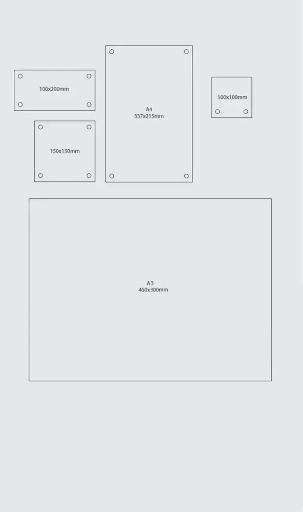 Skleněná tabulka 100x100 mm