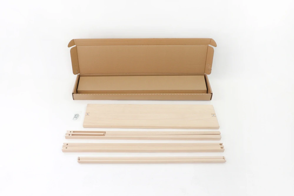 Dřevěný banner stojan WoodBoarder snadno složitelný tisk na látku, blockout (bílá záda)