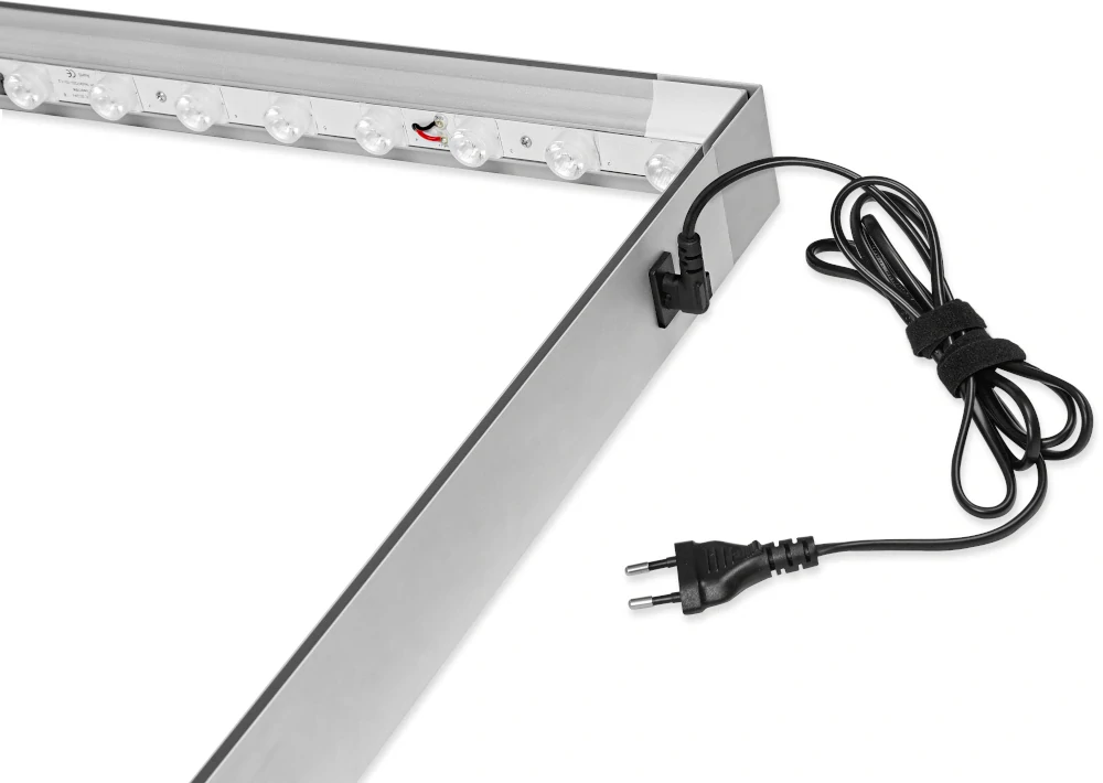 Světelný rám na zeď LEDbox wall s tiskem na látku, jednostranný 91,5 x 91,5 cm