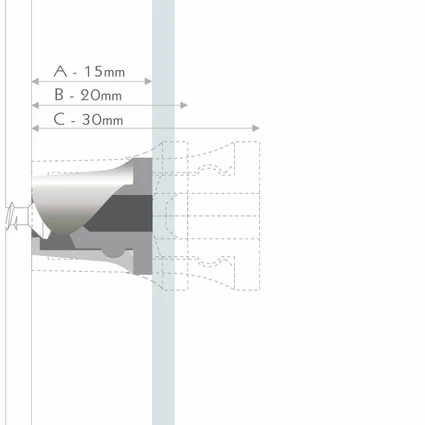 Distanční šroub Klipster ⌀20/30 mm set (10 ks)