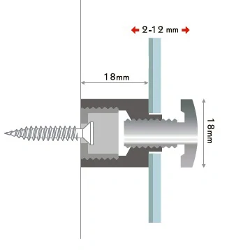 Distanční šroub Mix alu 18/18 Stříbrná matná (AR)